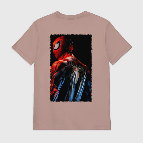Мужская футболка Человек паук спина / Пыльно-розовый – фото 2