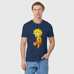 Футболка хлопковая мужская Lisa Simpson, цвет: тёмно-синий — фото 2