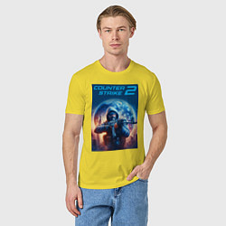 Футболка хлопковая мужская Counter Strike 2 - shooter, цвет: желтый — фото 2