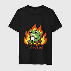 Мужская футболка Frog - this is fine