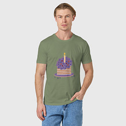 Футболка хлопковая мужская Тортик, цвет: авокадо — фото 2