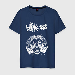 Футболка хлопковая мужская Blink 182 rock dog, цвет: тёмно-синий