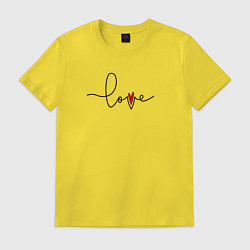 Мужская футболка Надпись love с сердцем