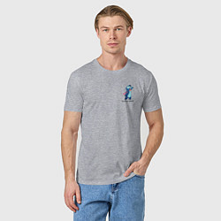 Футболка хлопковая мужская Стич тронула меня, цвет: меланж — фото 2