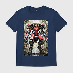 Мужская футболка Девушка управляет огромным мехом