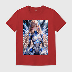 Мужская футболка Девушка с кибернетическими крыльями