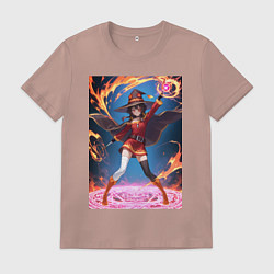 Мужская футболка Мегумин колдует взрывную магию