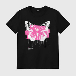 Мужская футболка Emo butterfly with splashes of paint