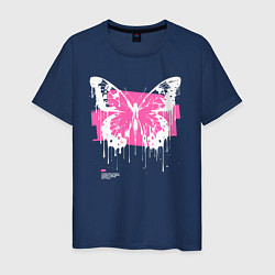 Мужская футболка Emo butterfly with splashes of paint