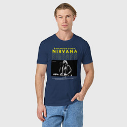 Футболка хлопковая мужская Курт Кобейн Nirvana, цвет: тёмно-синий — фото 2