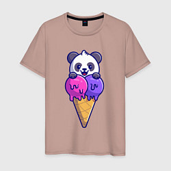 Мужская футболка Panda ice cream