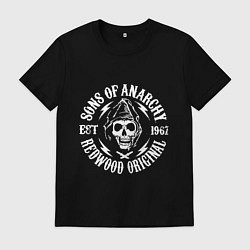 Футболка хлопковая мужская Sons Of Anarchy - redwood original, цвет: черный