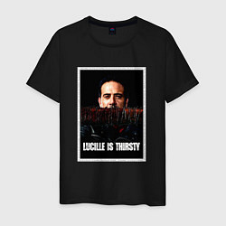 Футболка хлопковая мужская Lucille is thirsty, цвет: черный