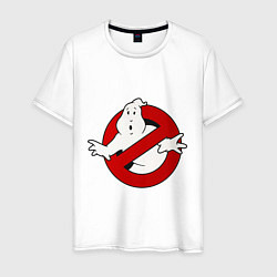 Футболка хлопковая мужская Ghostbusters - logo, цвет: белый