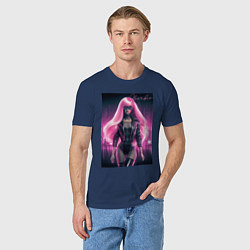 Футболка хлопковая мужская Sexy Barbie - ai art, цвет: тёмно-синий — фото 2