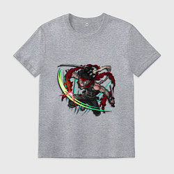 Футболка хлопковая мужская Моя геройская академия Акагуро Чизоме Пятно, цвет: меланж