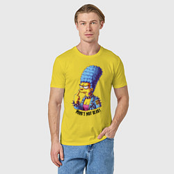 Футболка хлопковая мужская Marge Simpson - punks not dead motto, цвет: желтый — фото 2