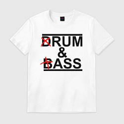 Футболка хлопковая мужская Drum and bass color, цвет: белый