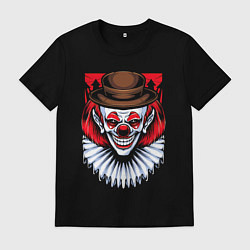 Футболка хлопковая мужская Клоун в шляпе, цвет: черный