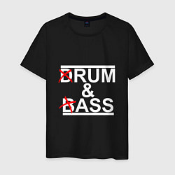 Футболка хлопковая мужская Drum and bass black, цвет: черный