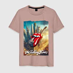 Мужская футболка Rolling Stones - logo-guitar