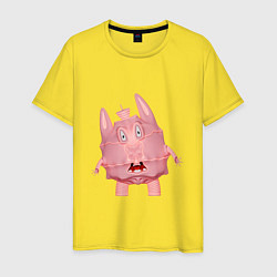 Футболка хлопковая мужская Cartoon monster pink, цвет: желтый