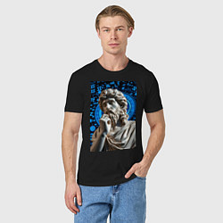 Футболка хлопковая мужская Античность и математика, цвет: черный — фото 2