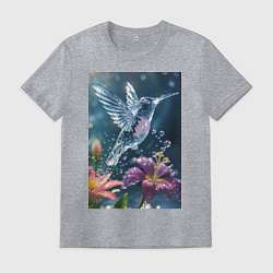 Мужская футболка Колибри у цветка