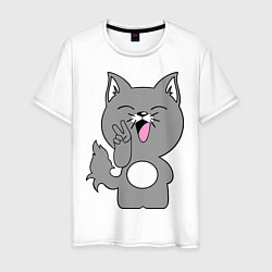Мужская футболка Котик Peace