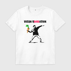 Футболка хлопковая мужская Love vegan, цвет: белый