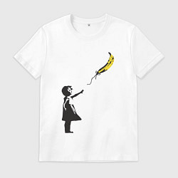 Футболка хлопковая мужская Девочка и банан, цвет: белый