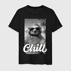 Мужская футболка Sloth - chill - настроение у ленивца чилить в отпу