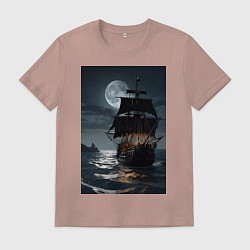 Мужская футболка Пиратский корабль в шторм