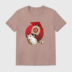 Мужская футболка Летящий кот на фонарике