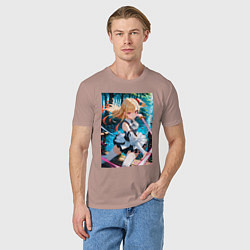 Футболка хлопковая мужская Марин Китагава косплей Асуны Юки, цвет: пыльно-розовый — фото 2