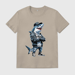 Мужская футболка Акула в кепке