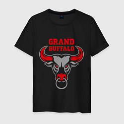 Футболка хлопковая мужская Grand Buffalo, цвет: черный