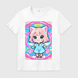 Мужская футболка Милая кошка в сарафане