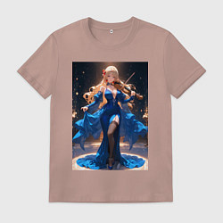 Мужская футболка Девушка в вечернем платье играет на скрипке