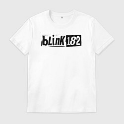 Мужская футболка Blink 182 трафарет черный