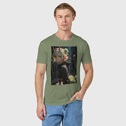 Футболка хлопковая мужская ElfOlive, цвет: авокадо — фото 2
