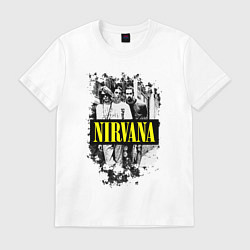 Футболка хлопковая мужская Nirvana band, цвет: белый