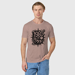Футболка хлопковая мужская 1985 стимпанк, цвет: пыльно-розовый — фото 2