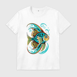 Мужская футболка Разноцветная рыбка скалярия