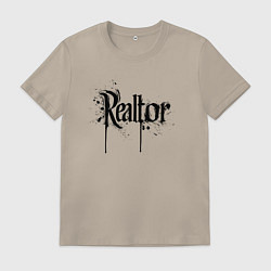 Мужская футболка Реэлтор черной краской