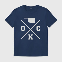 Футболка хлопковая мужская OKC map, цвет: тёмно-синий
