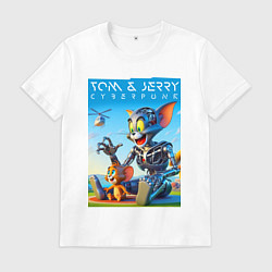 Мужская футболка Cyborg Tom and Jerry - ai art fantasy