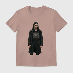 Футболка хлопковая мужская Bones в бронежелете, цвет: пыльно-розовый