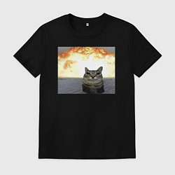 Мужская футболка Кот со взрывом - silly cat meme