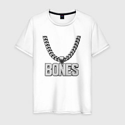 Футболка хлопковая мужская Цепь Bones, цвет: белый